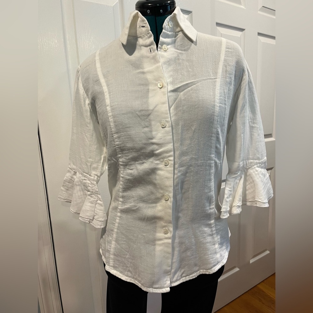 White Bell Fine Garments fitted button down shirt